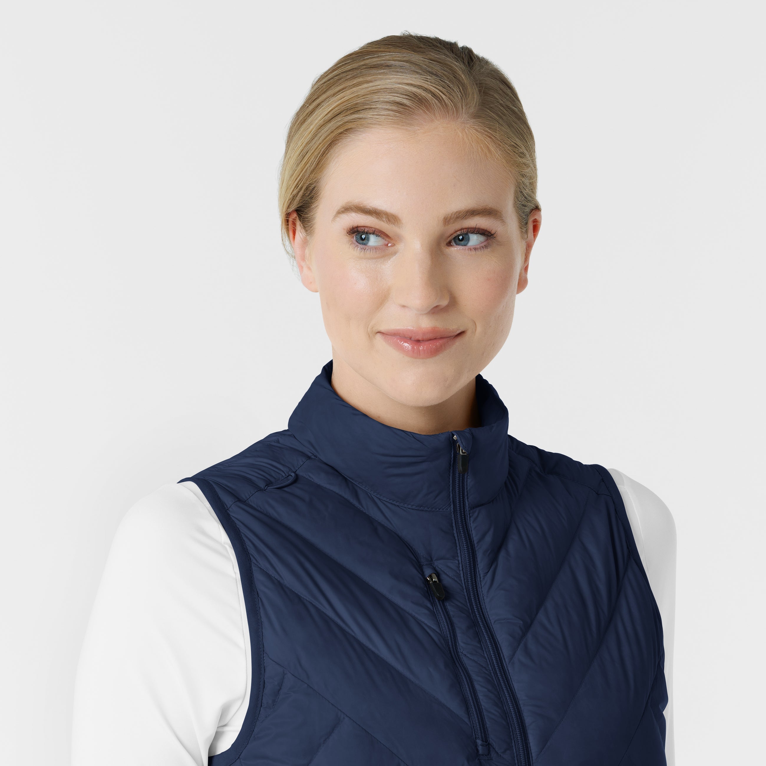 Navy Quilted Scrub Vest