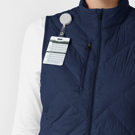 Navy Quilted Scrub Vest