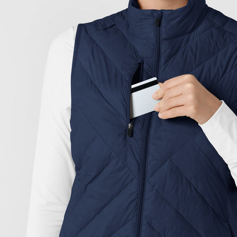 Navy Quilted Scrub Vest