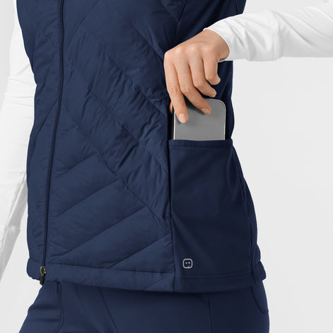 Navy Quilted Scrub Vest