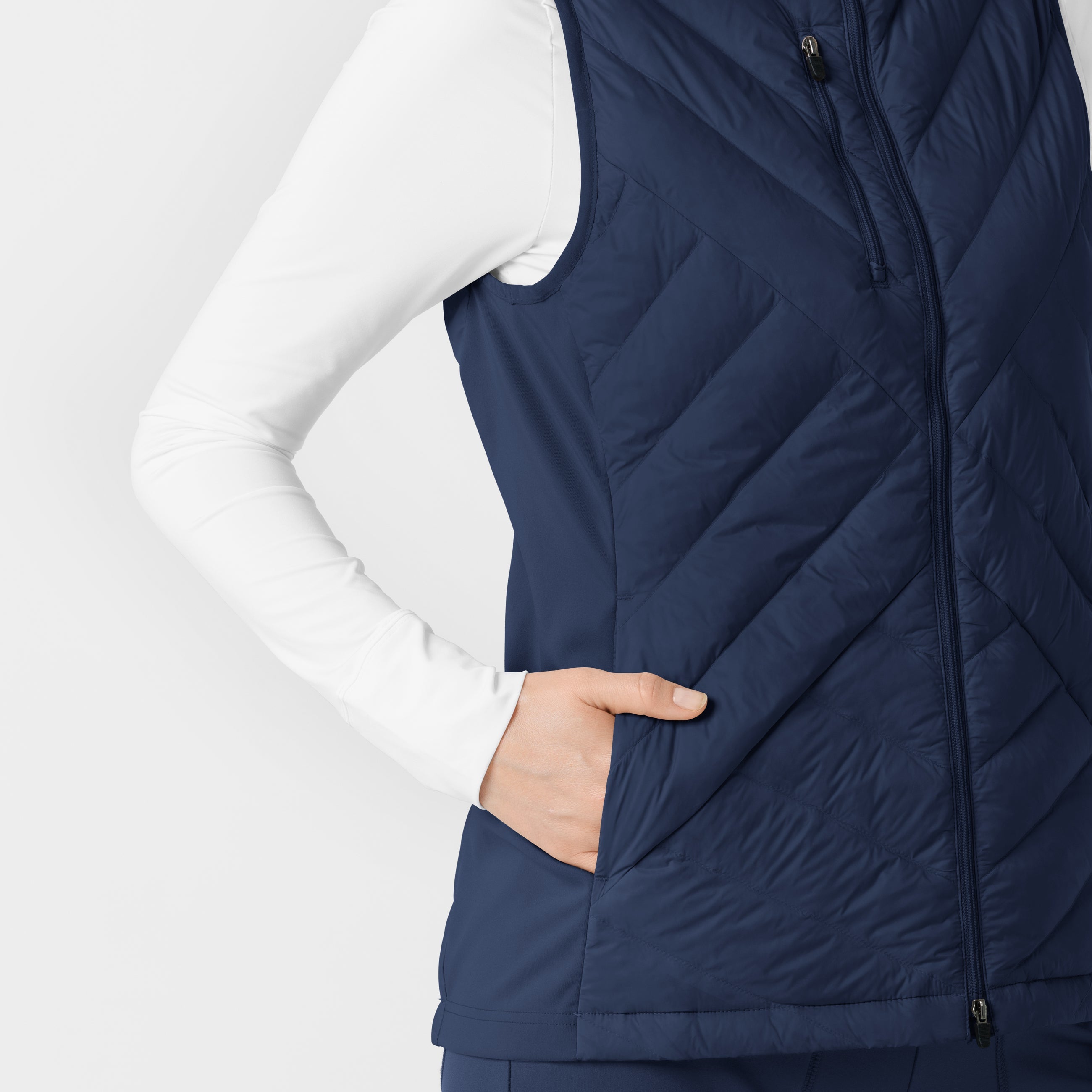 Navy Quilted Scrub Vest