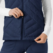 Navy Quilted Scrub Vest