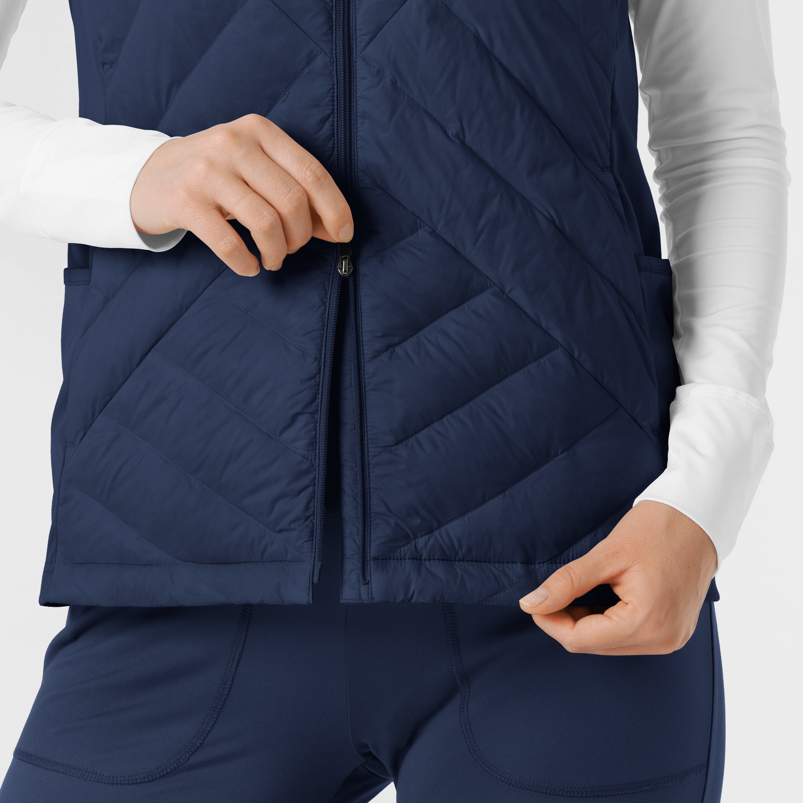 Navy Quilted Scrub Vest