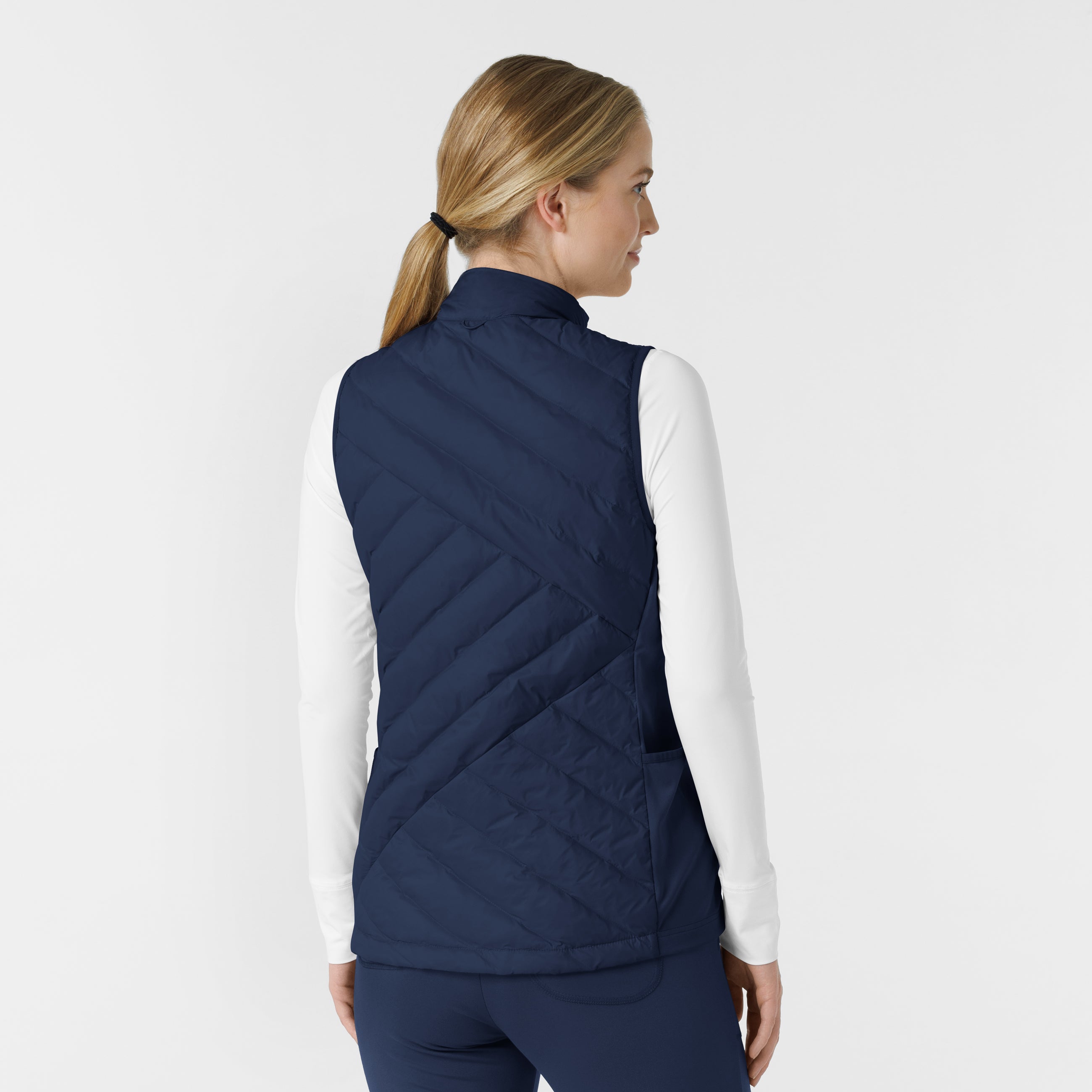 Navy Quilted Scrub Vest