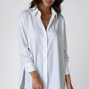 Oversized Lapel Button Shirt Dress