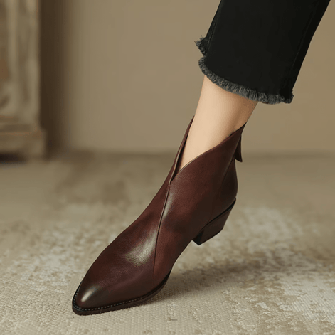 Ann Luxury Low-Heel Ankle Boots
