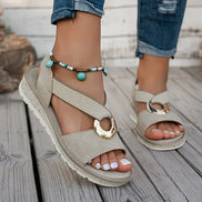 Skylar Flat Sandals With Metal Buckle