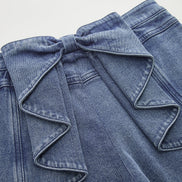 Bow Back High-Waist Wide-Leg Jeans