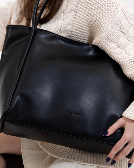 Interior view of Blair vegan leather tote bag