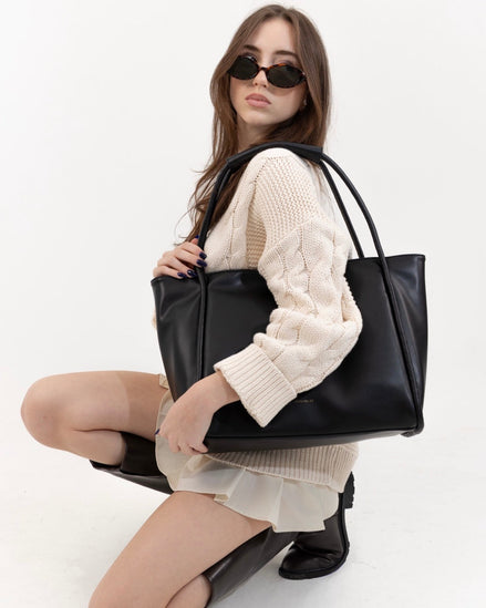 Blair tote bag styled with casual outfit