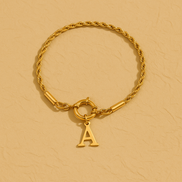 Anchor Clasp Initial Bracelet