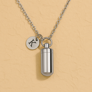 Cremation Urn Initial Charm Necklace