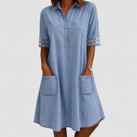 Brittany Figure-Flattering Denim Dress