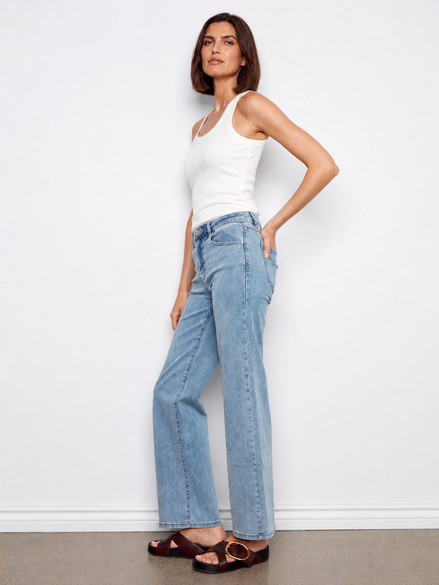 Chloe Wide Leg Jeans - Light Blue