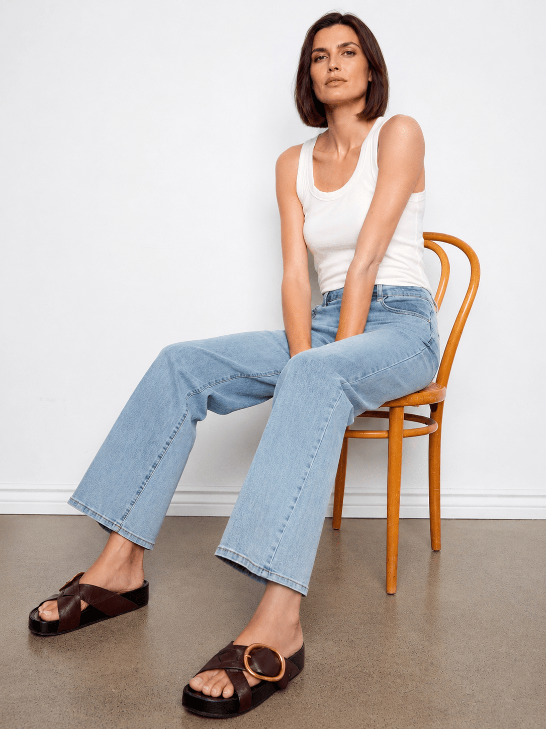Chloe Wide Leg Jeans - Light Blue
