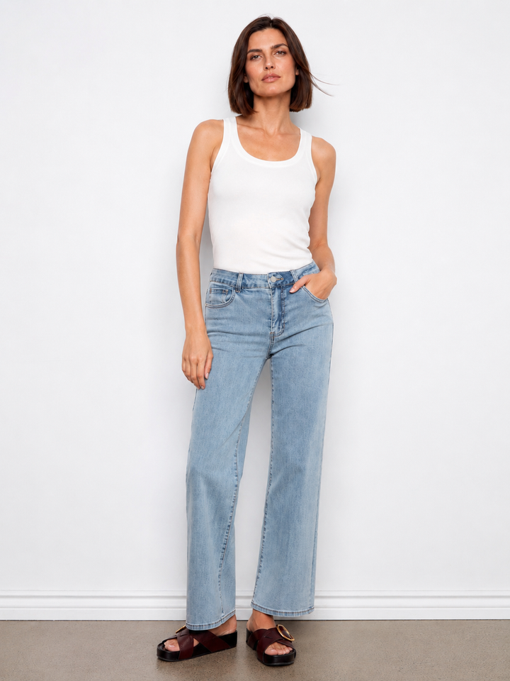 Chloe Wide Leg Jeans - Light Blue