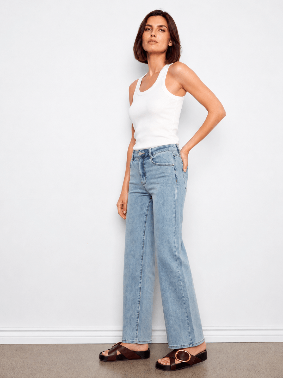 Chloe Wide Leg Jeans - Light Blue