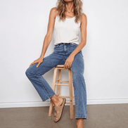Charlotte Straight Leg Jeans - Medium Blue