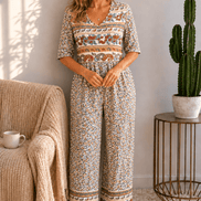 Chic V-Neck Wide-Leg Jumpsuit