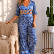 Chic V-Neck Wide-Leg Jumpsuit