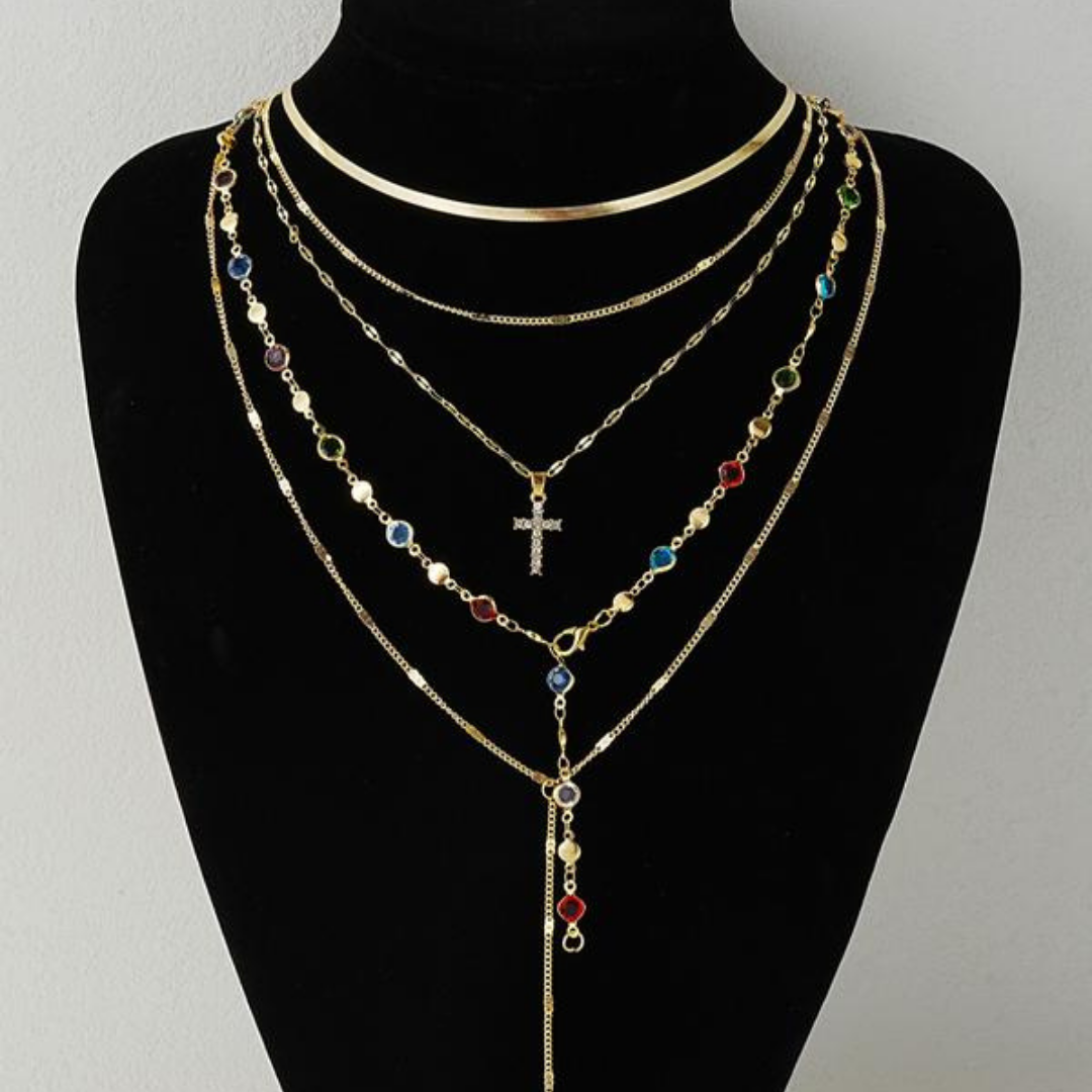 5 PCS Dainty Cross Necklace