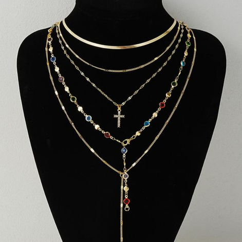 5 PCS Dainty Cross Necklace
