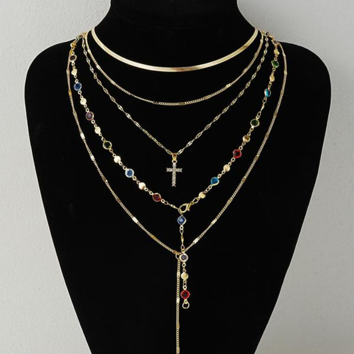 5 PCS Dainty Cross Necklace