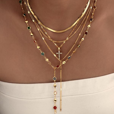 5 PCS Dainty Cross Necklace