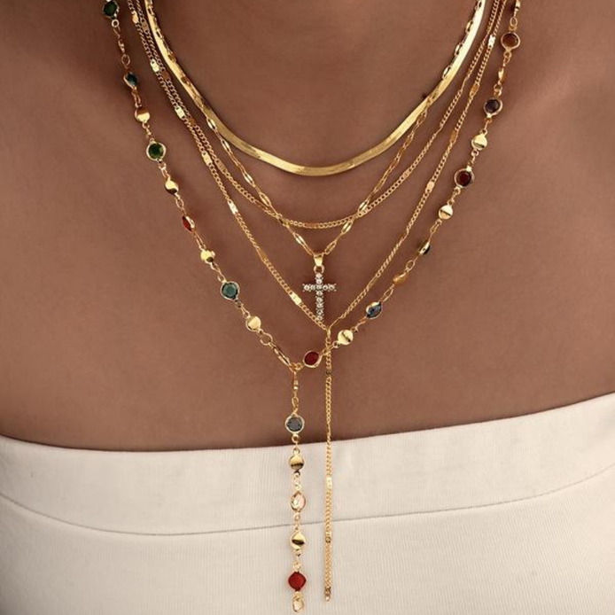5 PCS Dainty Cross Necklace