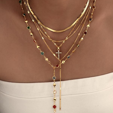 5 PCS Dainty Cross Necklace