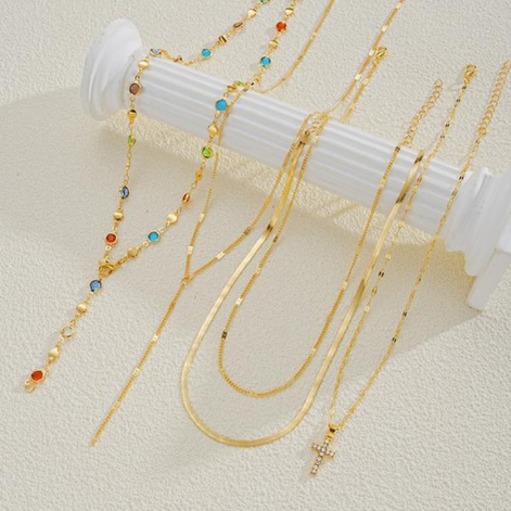 5 PCS Dainty Cross Necklace