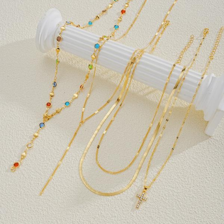 5 PCS Dainty Cross Necklace