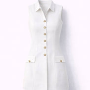 Classic Sleeveless Shirt Dress