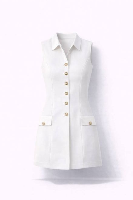 Classic Sleeveless Shirt Dress