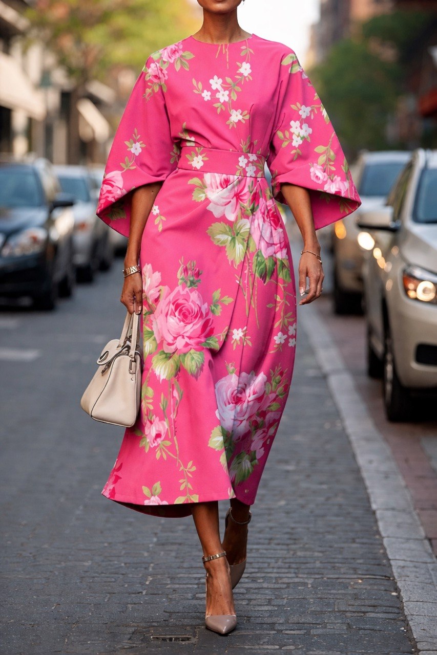 Moxlan Elegant Floral Dress