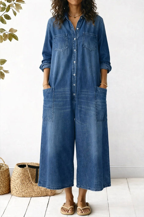 Denim Relaxed Fit Jumpsuit