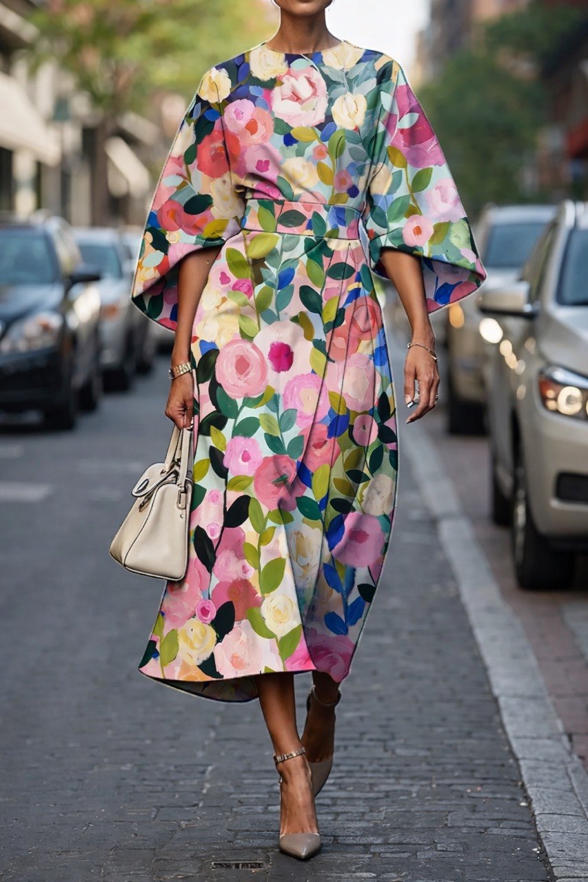 Moxlan Elegant Floral Dress