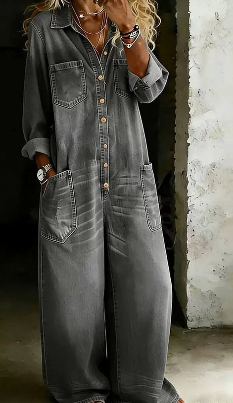 Denim Relaxed Fit Jumpsuit