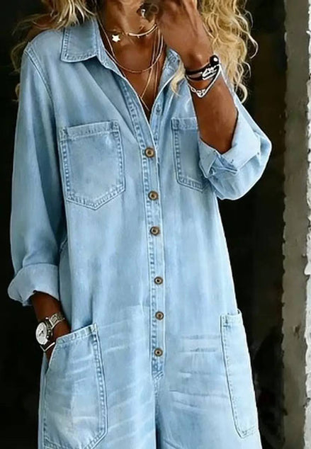 Denim Relaxed Fit Jumpsuit