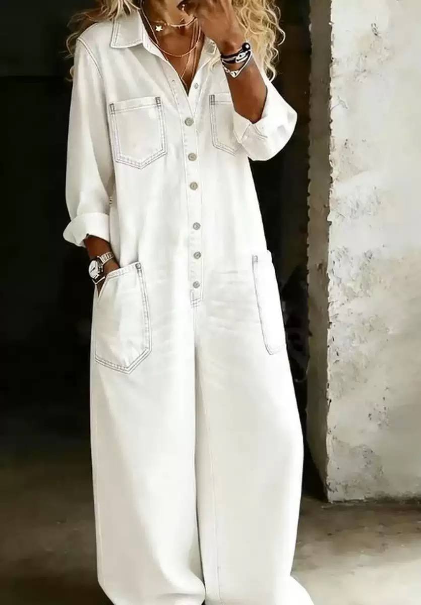 Denim Relaxed Fit Jumpsuit