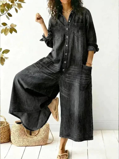 Denim Relaxed Fit Jumpsuit