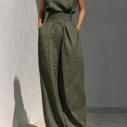 Linen Wide Leg Jumpsuit
