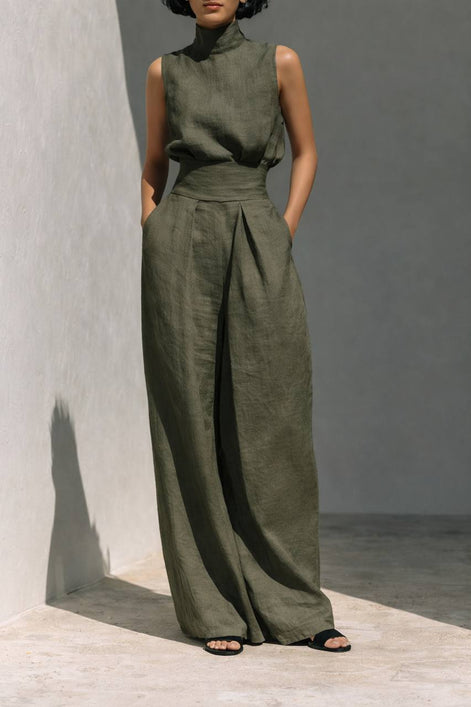 Linen Wide Leg Jumpsuit
