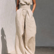 Linen Wide Leg Jumpsuit