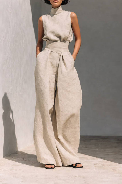 Linen Wide Leg Jumpsuit