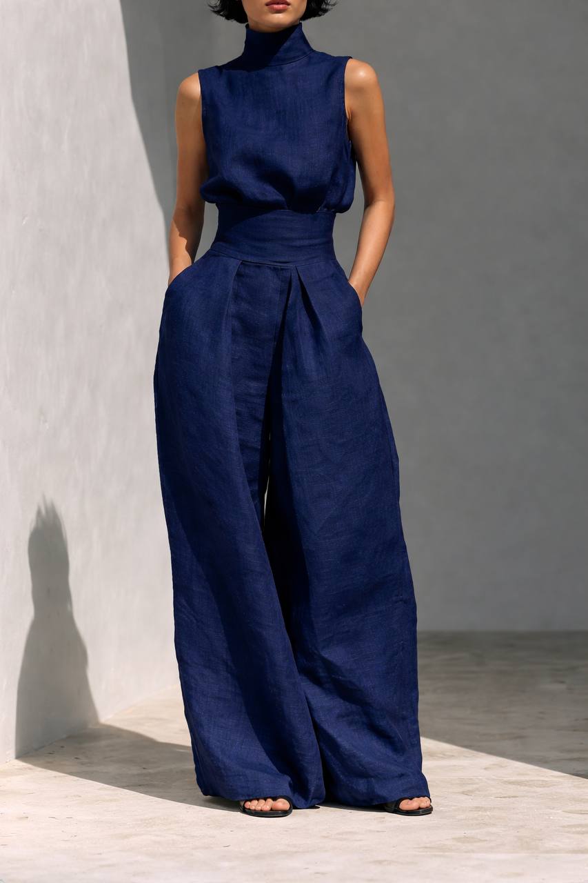 Linen Wide Leg Jumpsuit