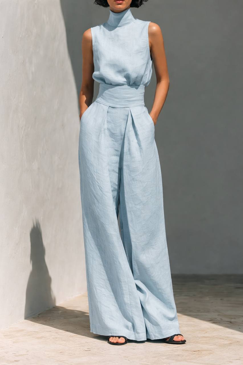 Linen Wide Leg Jumpsuit