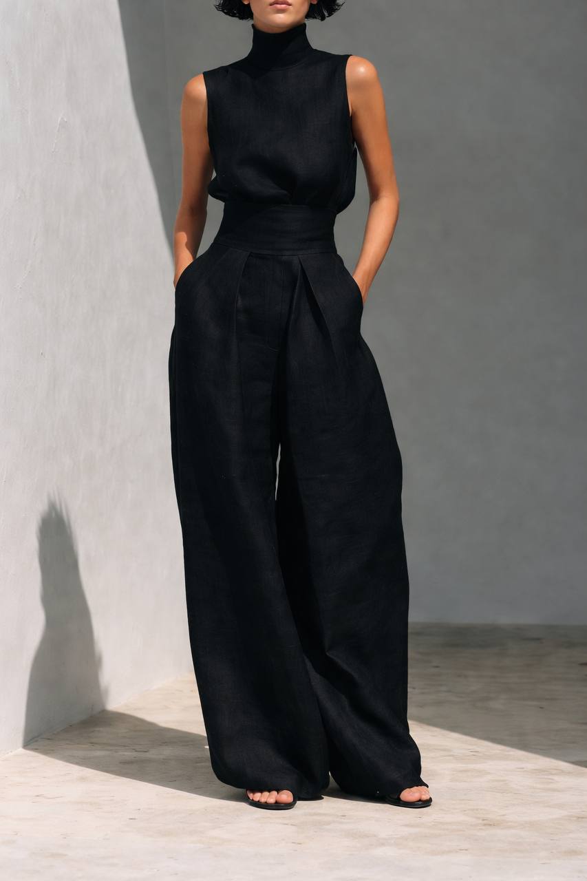 Linen Wide Leg Jumpsuit