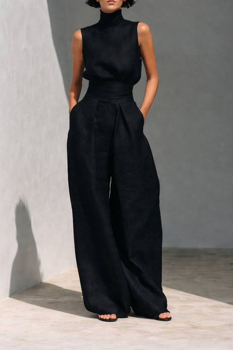 Linen Wide Leg Jumpsuit