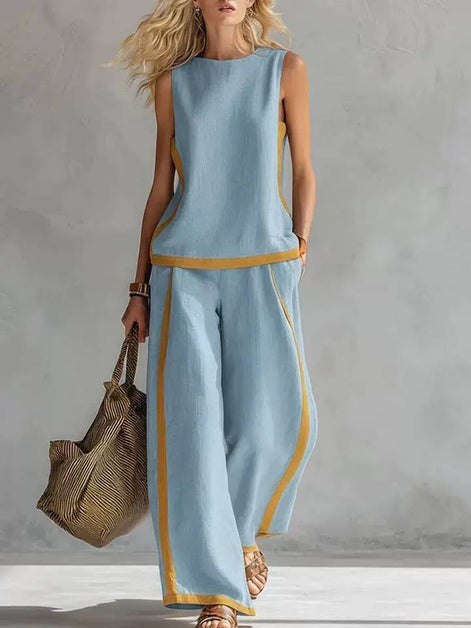 Aurene Linen Two-Piece Outfit